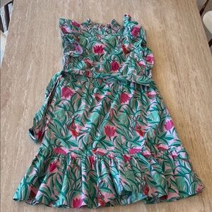 Banjanan Women’s Dress with Pink and Green Floral Pattern